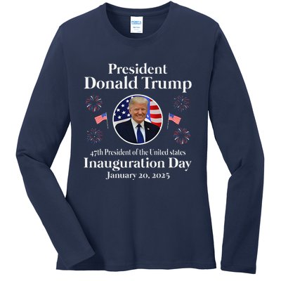 Donald Trump Inauguration Day 2025 47th Usa President Ladies Long Sleeve Shirt