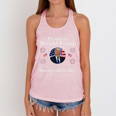 Donald Trump Inauguration Day 2025 47th Usa President Women's Knotted Racerback Tank