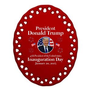 Donald Trump Inauguration Day 2025 47th Usa President Ceramic Oval Ornament