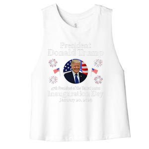 Donald Trump Inauguration Day 2025 47th Usa President Women's Racerback Cropped Tank