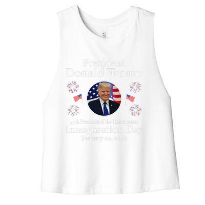 Donald Trump Inauguration Day 2025 47th Usa President Women's Racerback Cropped Tank