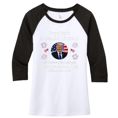 Donald Trump Inauguration Day 2025 47th Usa President Women's Tri-Blend 3/4-Sleeve Raglan Shirt