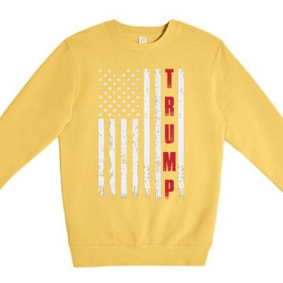 Donald Trump Is My President 4th Of July Usa Trump Flag Gift Premium Crewneck Sweatshirt