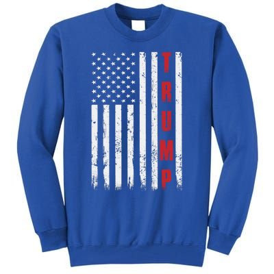 Donald Trump Is My President 4th Of July Usa Trump Flag Gift Tall Sweatshirt