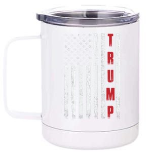 Donald Trump Is My President 4th Of July Usa Trump Flag Gift 12 oz Stainless Steel Tumbler Cup