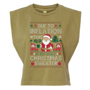 Due To Inflation This Is My Ugly Sweater For Christmas Garment-Dyed Women's Muscle Tee