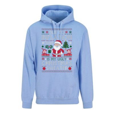 Due To Inflation This Is My Ugly Sweater For Christmas Unisex Surf Hoodie