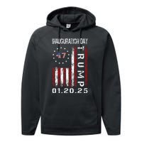 Donald Trump Inauguration Day 2025 47th President Usa Flag Performance Fleece Hoodie