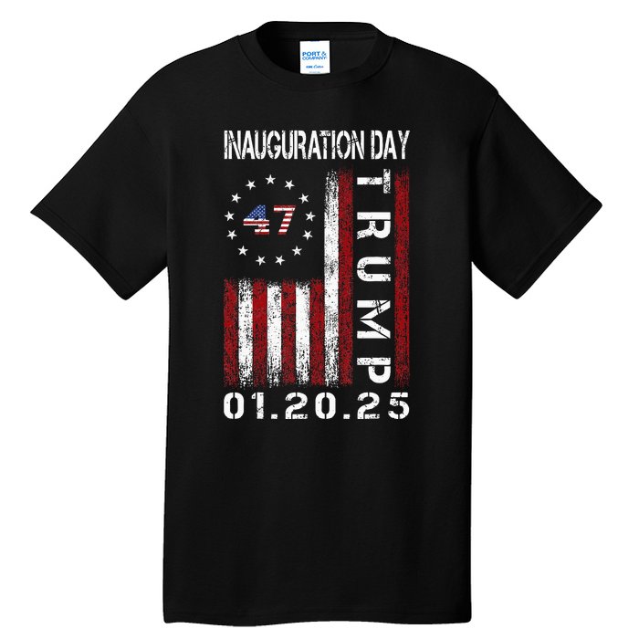 Donald Trump Inauguration Day 2025 47th President Usa Flag Tall T-Shirt