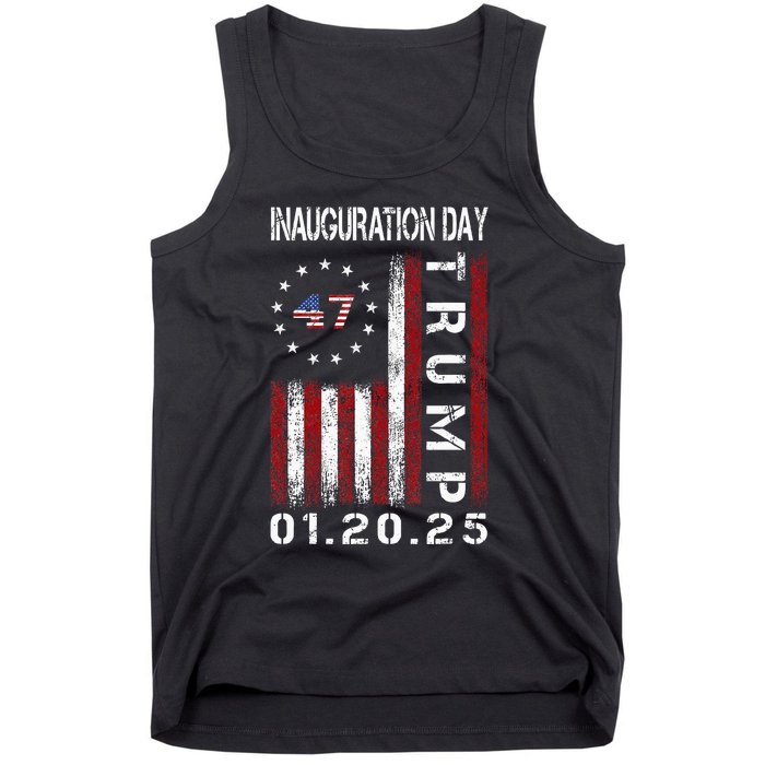 Donald Trump Inauguration Day 2025 47th President Usa Flag Tank Top