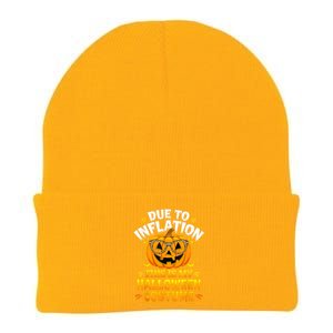 Due To Inflation This Is My Halloween Custome Pumpkin Funny Knit Cap Winter Beanie