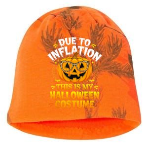 Due To Inflation This Is My Halloween Custome Pumpkin Funny Kati - Camo Knit Beanie