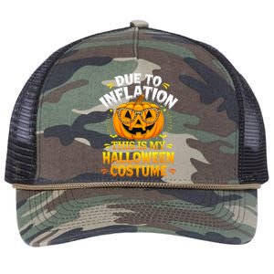 Due To Inflation This Is My Halloween Custome Pumpkin Funny Retro Rope Trucker Hat Cap