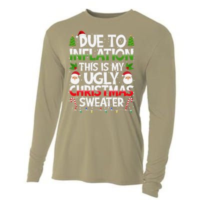 Due To Inflation This Is My Ugly Sweater Family Christmas Cooling Performance Long Sleeve Crew