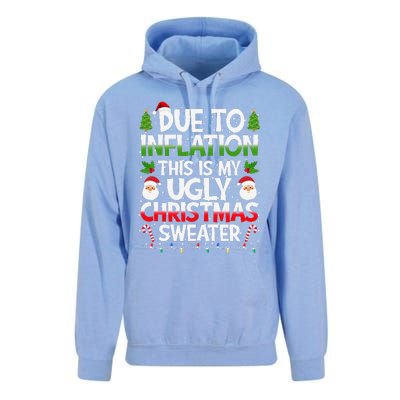 Due To Inflation This Is My Ugly Sweater Family Christmas Unisex Surf Hoodie