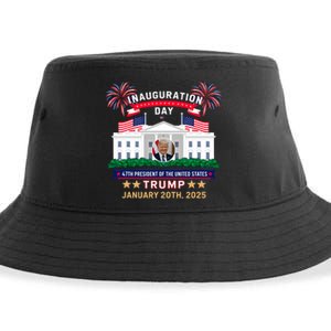 Donald Trump Inauguration Day 2025 47th President 47 Us Flag Sustainable Bucket Hat