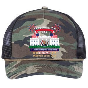 Donald Trump Inauguration Day 2025 47th President 47 Us Flag Retro Rope Trucker Hat Cap