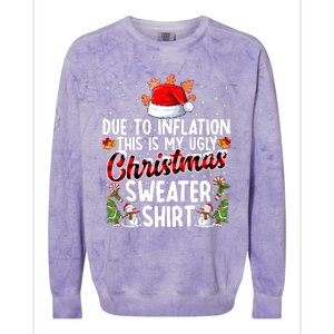 Due To Inflation This Is My Ugly Sweater For Christmas Xmas Colorblast Crewneck Sweatshirt