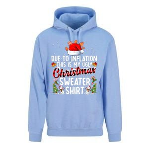 Due To Inflation This Is My Ugly Sweater For Christmas Xmas Unisex Surf Hoodie