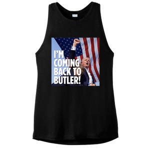 Donald Trump I’M Coming Back To Butler Vote Trump Ladies PosiCharge Tri-Blend Wicking Tank