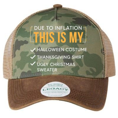 Due To Inflation This Is My Christmas Costume Funny Legacy Tie Dye Trucker Hat