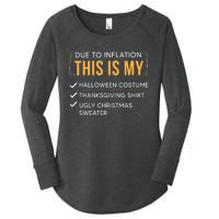 Due To Inflation This Is My Christmas Costume Funny Women's Perfect Tri Tunic Long Sleeve Shirt