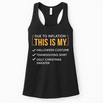 Due To Inflation This Is My Christmas Costume Funny Womens Tank Top