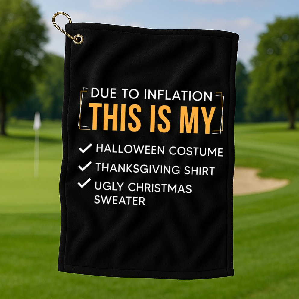 Due To Inflation This Is My Christmas Costume Funny Golf Towel