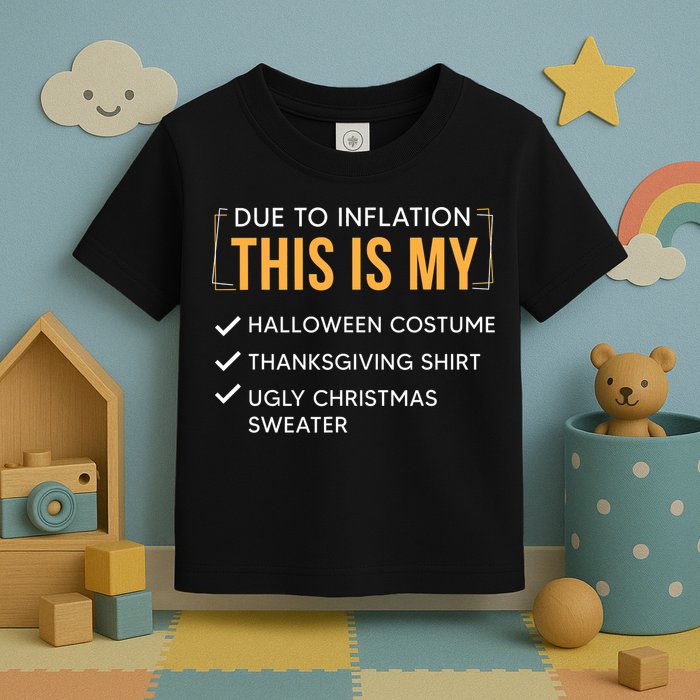 Due To Inflation This Is My Christmas Costume Funny Toddler T-Shirt