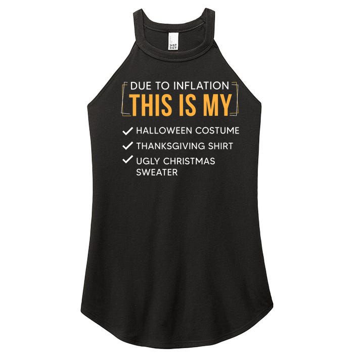 Due To Inflation This Is My Christmas Costume Funny Women's Perfect Tri Rocker Tank