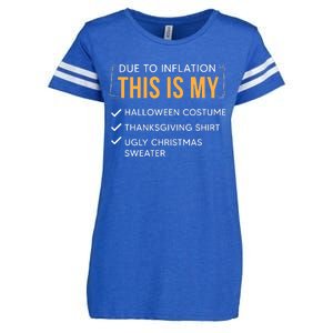 Due To Inflation This Is My Christmas Costume Funny Enza Ladies Jersey Football T-Shirt