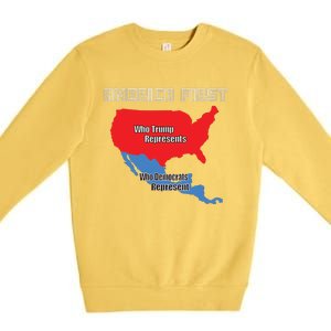 Donald Trump Illegal Build The Wall America First Premium Crewneck Sweatshirt