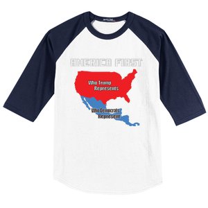 Donald Trump Illegal Build The Wall America First Baseball Sleeve Shirt