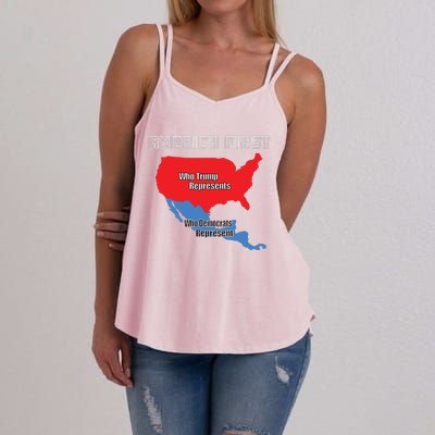 Donald Trump Illegal Build The Wall America First Women's Strappy Tank