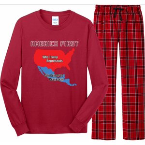 Donald Trump Illegal Build The Wall America First Long Sleeve Pajama Set