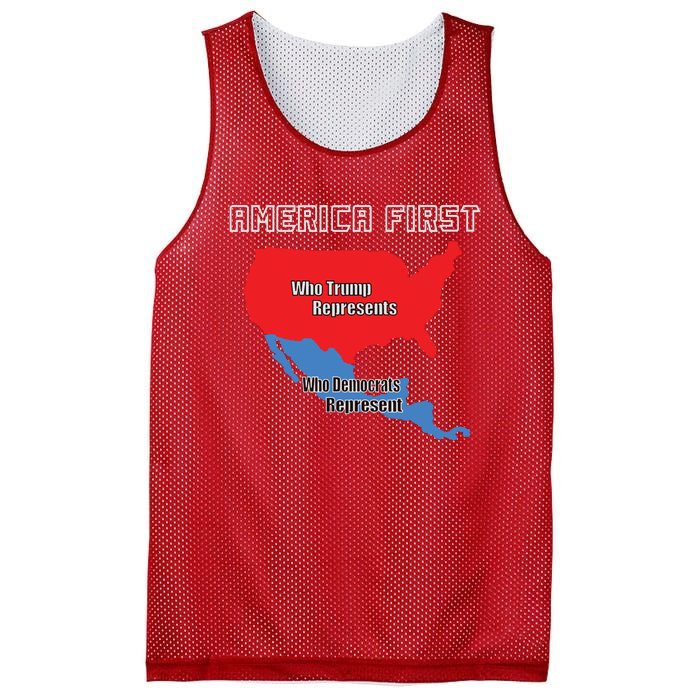 Donald Trump Illegal Build The Wall America First Mesh Reversible Basketball Jersey Tank