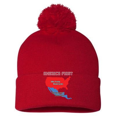 Donald Trump Illegal Build The Wall America First Pom Pom 12in Knit Beanie