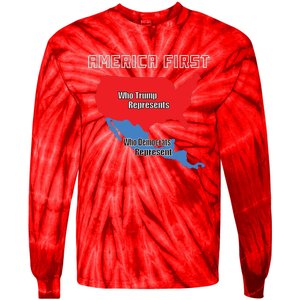 Donald Trump Illegal Build The Wall America First Tie-Dye Long Sleeve Shirt