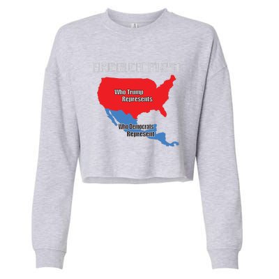 Donald Trump Illegal Build The Wall America First Cropped Pullover Crew