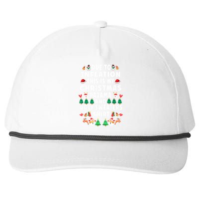 Due To Inflation This Is My Christmas Pajama Ugly Sweaters Gift Snapback Five-Panel Rope Hat