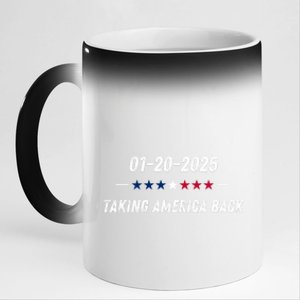 Donald Trump Inauguration 2025 Taking America Back Gift 11oz Black Color Changing Mug