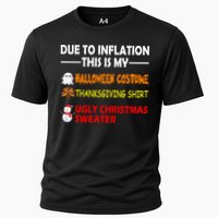 Due To Inflation This Is My Halloween Thanksgiving Ugly Christmas Cooling Performance Crew T-Shirt