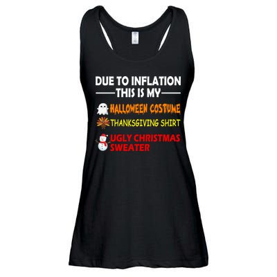 Due To Inflation This Is My Halloween Thanksgiving Ugly Christmas Ladies Essential Flowy Tank