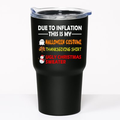 Due To Inflation This Is My Halloween Thanksgiving Ugly Christmas Tumbler