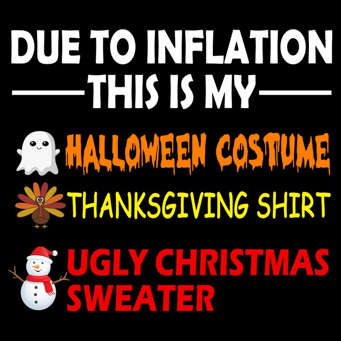 Due To Inflation This Is My Halloween Thanksgiving Ugly Christmas Poster