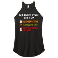 Due To Inflation This Is My Halloween Thanksgiving Ugly Christmas Women's Perfect Tri Rocker Tank