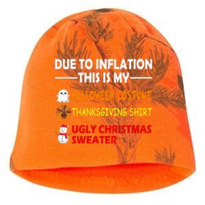 Due To Inflation This Is My Halloween Thanksgiving Ugly Christmas Kati - Camo Knit Beanie