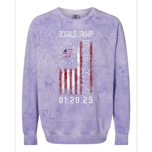 Donald Trump Inauguration Day 2025 47th President Usa Flag Colorblast Crewneck Sweatshirt