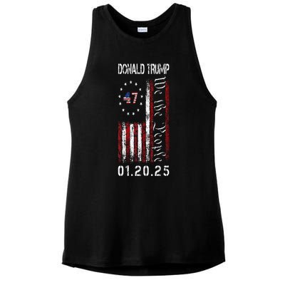 Donald Trump Inauguration Day 2025 47th President Usa Flag Ladies PosiCharge Tri-Blend Wicking Tank