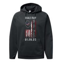 Donald Trump Inauguration Day 2025 47th President Usa Flag Performance Fleece Hoodie